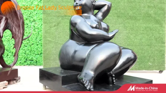 Célèbre laiton noir Fernando Botero Art moderne Statue grande Bronze nue grosse dame Sculpture