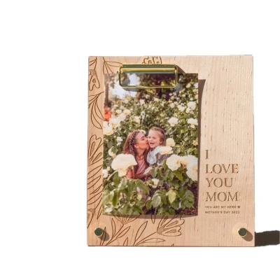 Cadre photo maman moderne Je t'aime maman Cadre en bois floral