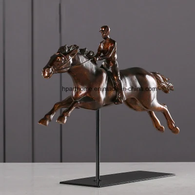 Figurine créative en résine pour courses de chevaux de campagne, décoration de maison, cadeau