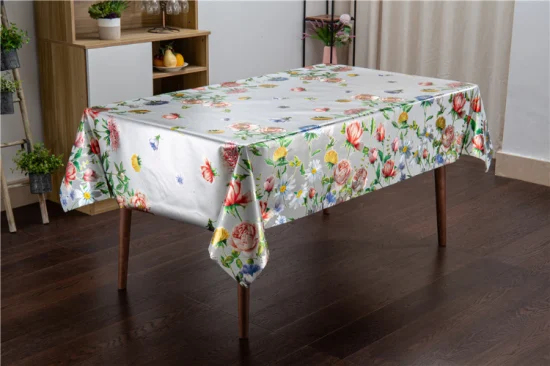 Nappe rectangulaire moderne à fleurs colorées, écologique, imperméable, de haute qualité, pour salle à manger et cuisine