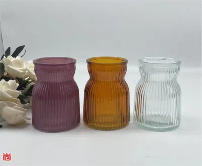 Merveilleux vase à fleurs en verre de style européen pour la décoration intérieure