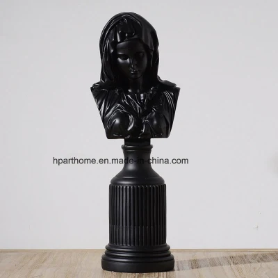 Figurine décorative en polyrésine avec tête de vierge marie noire, décoration artistique pour la maison