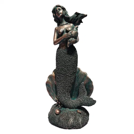 Statue de petite sirène en résine de Style côtier, décoration, usine de figurines en polyrésine